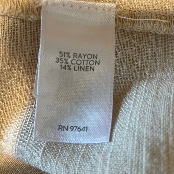 J. Jill Wearever Collared One Button Jacket Beige Lightweight Linen Blend Sz XSP - Picture 10 of 14